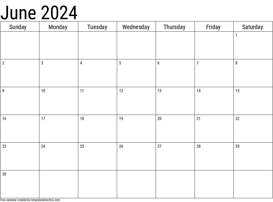 2024 June Calendar